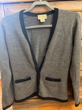 henri bendel lightweight vintage V-Neck Cardigan with dainty buttons